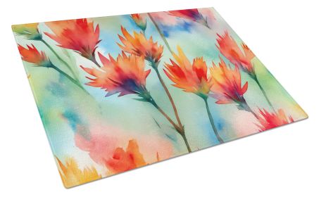 NEW Wyoming Indian Paintbrush in Watercolor Glass Cutting Board Decorative Tempered Glass Kitchen Cutting and Serving Board Large Size Chopping B