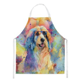 Afghan Hound Hippie Dawg Apron Cooking Kitchen Server Baking Crafts Gardening for Adult Women Men, Unisex, Large, Multicolor