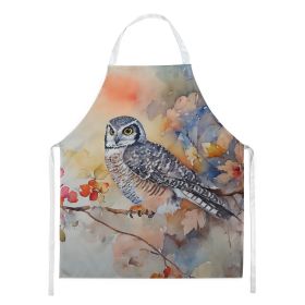 Northern Hawk Owl Apron Cooking Kitchen Server Baking Crafts Gardening for Adult Women Men, Unisex, Large, Multicolor