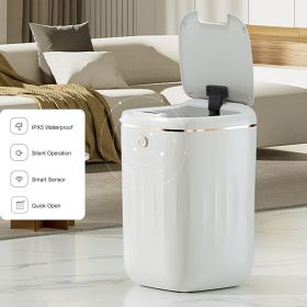Automatic Touchless Motion Sensor Trash Can White Smart Garbage Can for Bathroom Kitchen