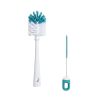 2-Piece Bottle and Straw Curved Cleaning Brush Set, 12" L, Cool Blue/White