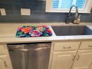 Gardenias in Color Dish Drying Mat Absorbent Dish Drying Mat Pad for Kitchen Counter Dish Drainer Mat for Countertop, 14 x 21", Multicolor