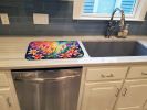 Lilies in Color Dish Drying Mat Absorbent Dish Drying Mat Pad for Kitchen Counter Dish Drainer Mat for Countertop, 14 x 21", Multicolor